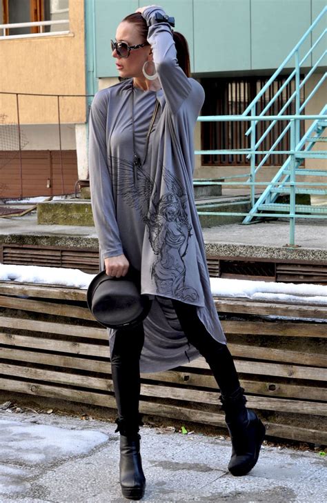 Oversize Twisted Tunic Top Loose Tunic Maxi Tunic Top Black Tunic