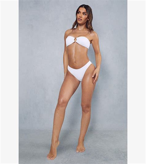 Buy Misspap Crinkle Ring Bandeau Bikini Set In White Thstreet Uae