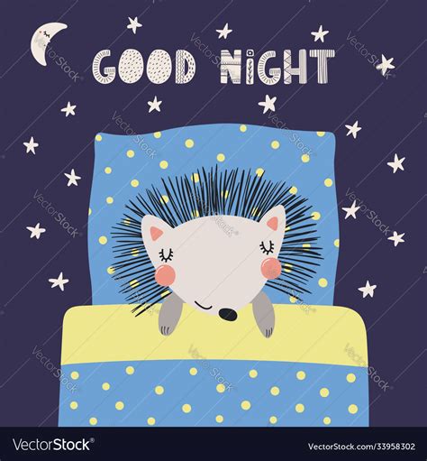 Cute sleeping hedgehog Royalty Free Vector Image