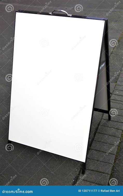 Blank Shop Sign Board In Rectangle Shape Ready For Copy Text Stock