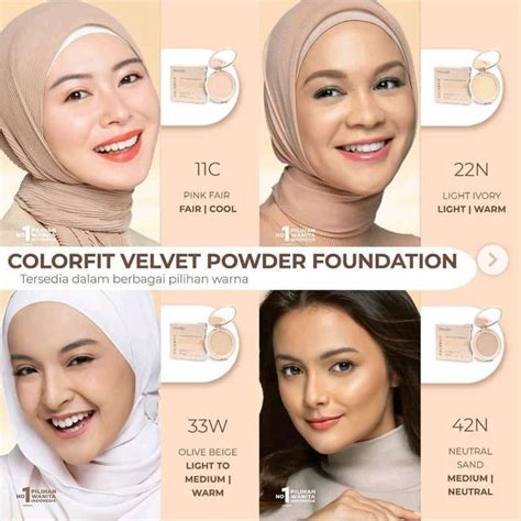 Promo Wardah Colorfit Velvet Powder Foundation 23w Warm Ivory 11g