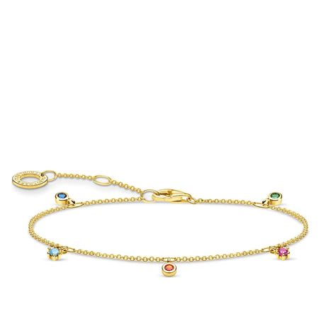 Thomas Sabo Charm Club Armband Farbige Steine Gold