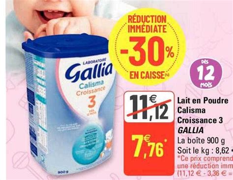 Promo Lait En Poudre Calisma Croissance 3 Gallia Chez G20