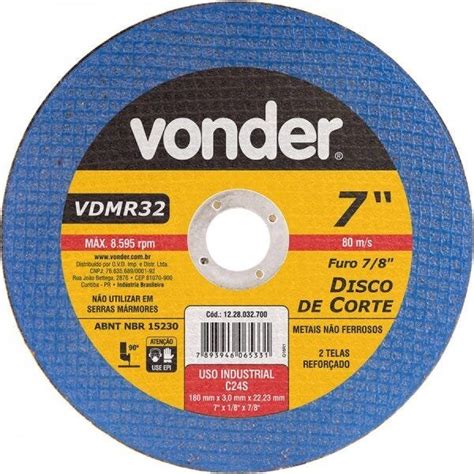 Disco De Corte 180 Mm X 30 Mm X 2223 Mm Vdmr32 Vonder Madeiramadeira