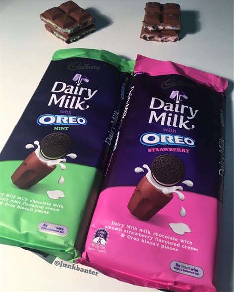 Dairy Milk Oreo Mint And Strawberry Bars Dairy Milk Dairy Milk