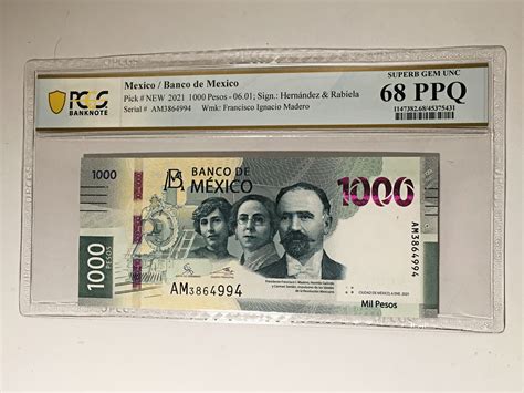 Mexico Pesos Banknote Graded Superb Gem Unc Ppq By Pcgs