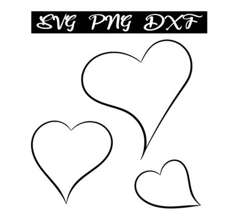 Hearts Svg Valentine Love Svg Drawing Outline Romance Artwork Digital