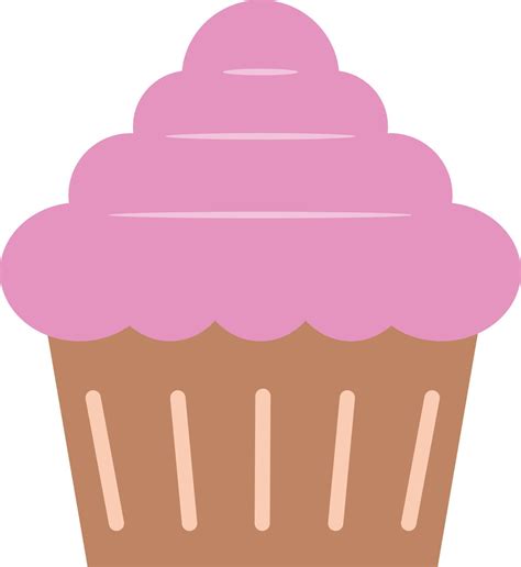 Simple Cupcake Icon Illustration Design Sweet Delicious Cake Flat