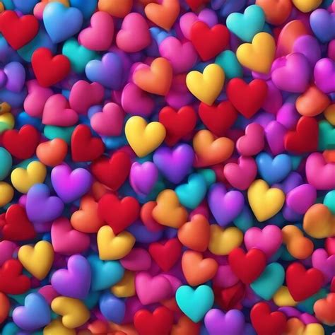 Premium Photo Abstract Colorful Love Hearts Background Illustration