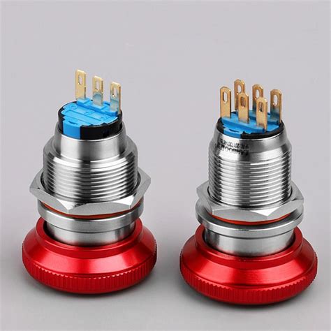 LANBOO Metal Mushroom Emergency Stop Push Button Switch 19Mm 22Mm