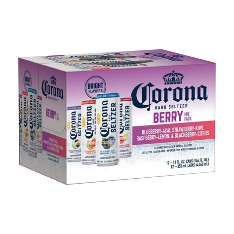 Corona Hard Seltzer Berry Mix Variety Pack Gluten Free 12 Oz Cans 12