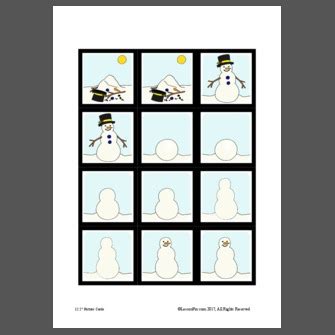 Snowman sequence cards