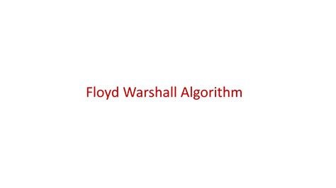 Solution Floyd Warshall Algorithm In Graph Theory Studypool