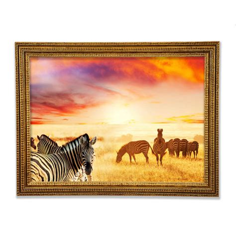 Ebern Designs Zebra Sonnenuntergang Safari Druck Wayfair De