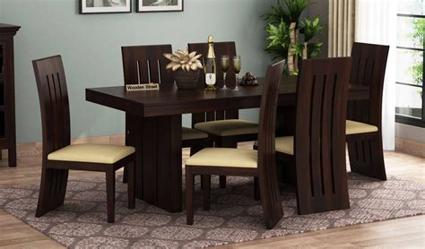 Buy Wertex 6 Seater Dining Set (Walnut Finish) at 40% OFF Online | Wooden Street | Wooden dining ...