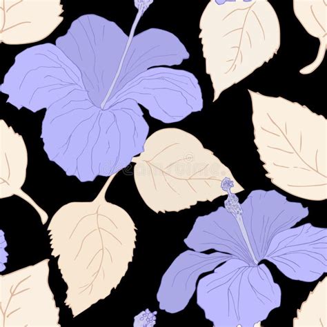 Seamless Pattern With Hibiscus Stock Vector Illustration Of Hawaiian