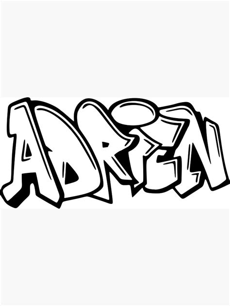 Adrien Graffiti Name Design Sticker For Sale By NameThatShirt