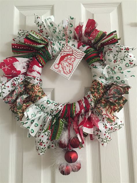 Christmas Fabric Wreath Christmas Fabric Christmas Fabric Wreath