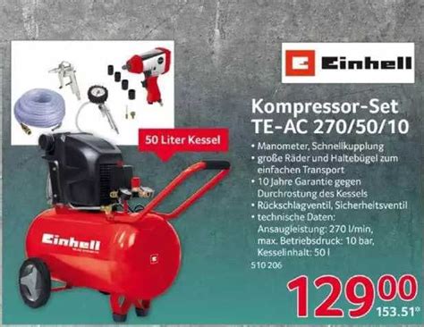 Einhell Kompressor Set Te Ac 270 50 10 Angebot Bei Selgros 1Prospekte De