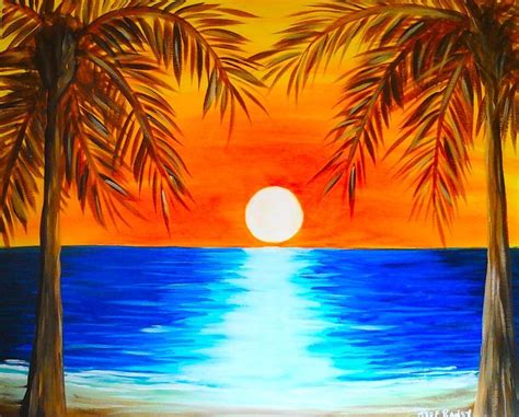 Sunrise Painting Sunset Painting Simple Acrylic Paintings