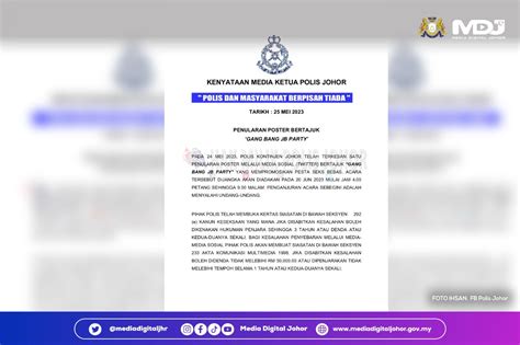 Polis Johor Buka Kertas Siasatan Isu Parti Liar Media Digital Johor