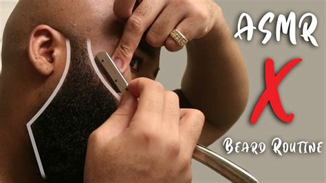 Asmr Beard Routine Straight Razor Line Up Beard Trim Fade To Bald