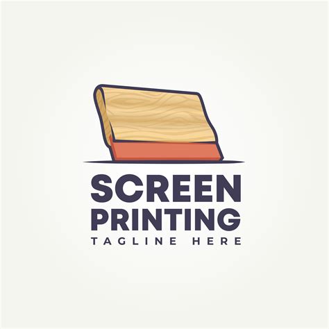 Modern Squeegees Silk Screen Printing Logo Template Vector Illustration