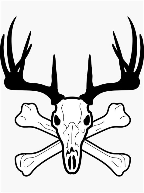 Deer Skull And Crossbones Sticker For Sale By Rough Trek Redbubble