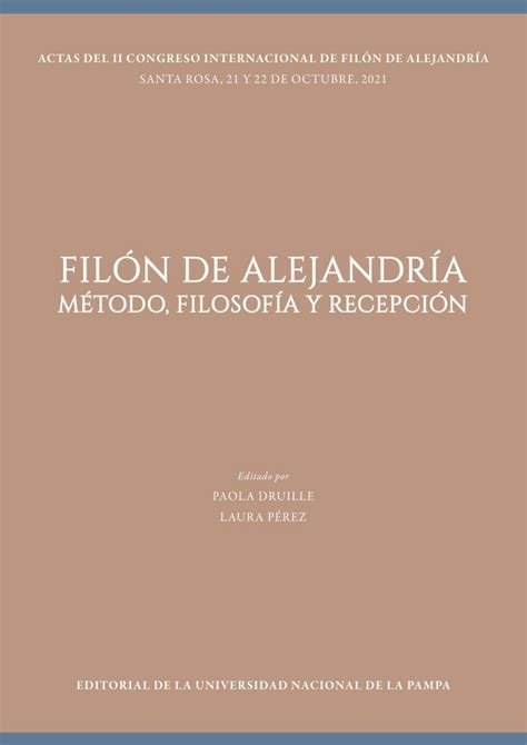 Filón de Alejandría método filosofía y recepción Universidad