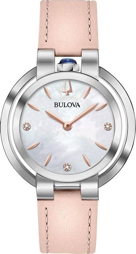 Bulova 96p197 Rubaiyat Pink Womens Watch 35mm