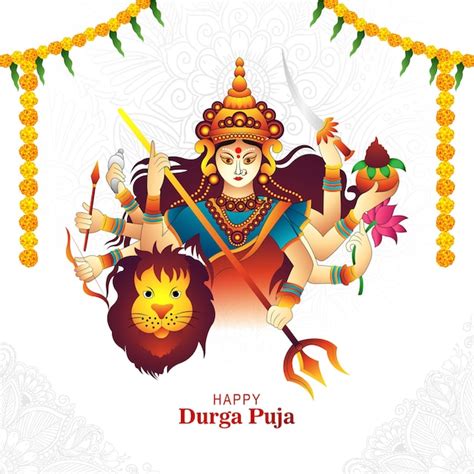 Free Vector | X9Indian god durga in happy durga puja subh navratri background