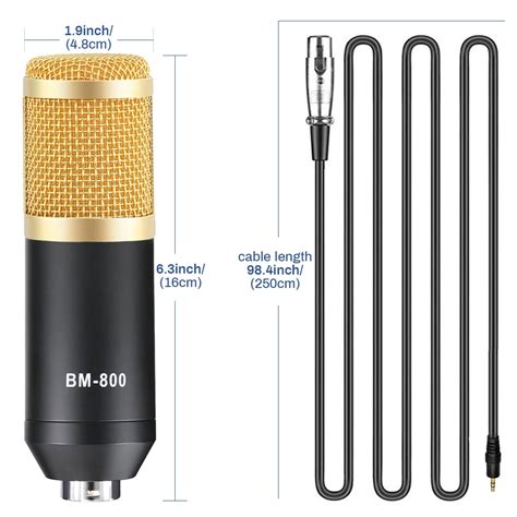 Microphone professionnel à condensateur BM 800 pour ordinateur PC