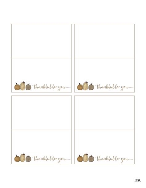 Thanksgiving Place Cards Free Printable Sets Printabulk