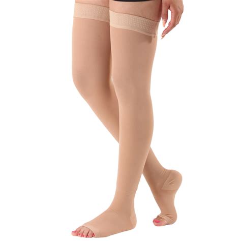 Truform Women S Stockings Thigh High Sheer 20 30 Mmhg Beige X Large