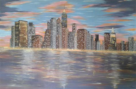 New York Skyline painting by DanSextonArt on deviantART