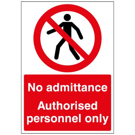 No Admittance Authorised Personnel Only Sign Ref P253 Safety Sign