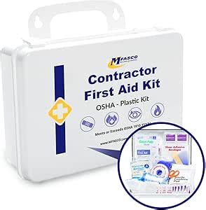 Amazon Mfasco Contractors First Aid Kit Wall Mountable Compact