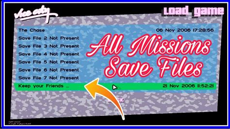 Download All Missions Save Files Of Gta Vice City Pc Youtube