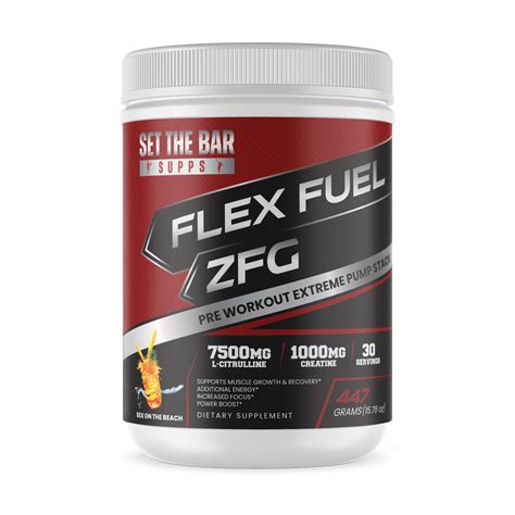 Flex Fuel Zfg Extreme Pump Pre Workout Sex On The Beach 30 Servings Set The Bar Supps