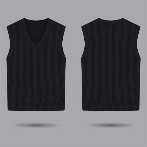 Black knit vest mockup front and back view 36312957 Vector Art at Vecteezy