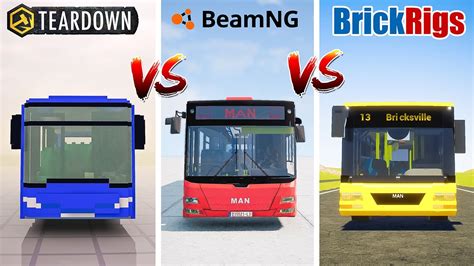 Teardown City Bus Vs Beamng Man Lion S City Bus Vs Brick Rigs Man Lion