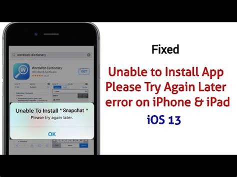 Fixed Unable To Install App Please Try Again Later Error Message On