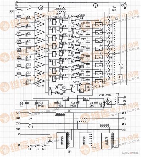 补偿式全自动无触点交流稳压器电路 稳压电源 维库电子市场网