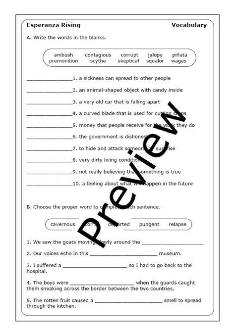 Pam Muñoz Ryan "Esperanza Rising" worksheets | Made By Teachers