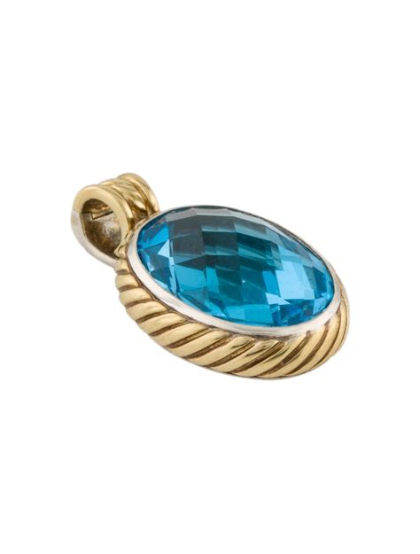 David Yurman Two Tone Dome Albion Enhancer K Yellow Gold Pendant