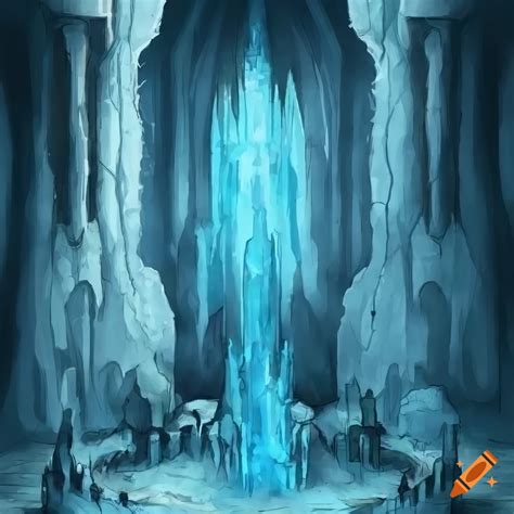 Dnd Battle Map Of An Ice Dungeon On Craiyon