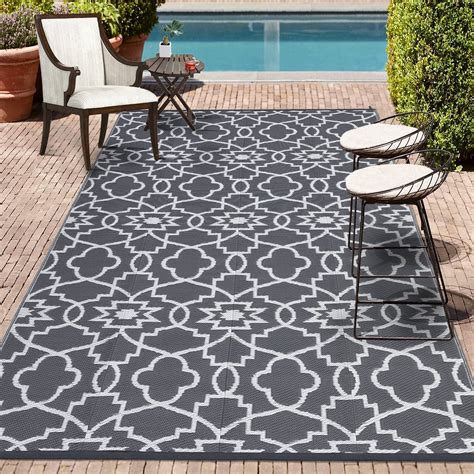 WhizMax 6 X9 Outdoor Rug Modern Waterproof Area Rugs For Patio Plastic