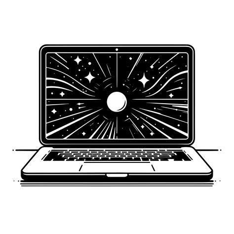 Black and White Illustration of a laptop 43574960 Vector Art at Vecteezy