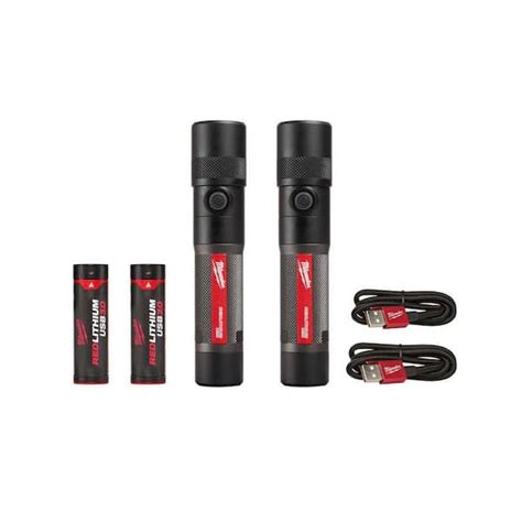 Milwaukee Lumens Led Usb Rechargeable Twist Focus Flashlight