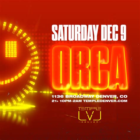 Orca In Lvl Tickets At Temple Nightclub In Denver By Temple Nightclub